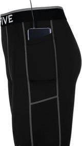 img 1 attached to 🩳 Men's Side Pocket Compression Shorts - Cool Dry UV Protection Baselayer Running Tights - Take Five