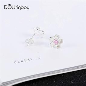 img 1 attached to 🌸 Flower Stud Earrings for Women Teen Girls - 925 Sterling Silver Plated & Colorful