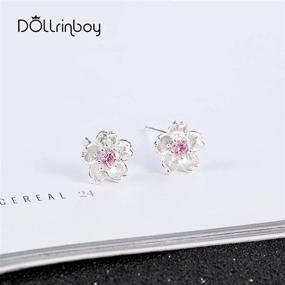 img 2 attached to 🌸 Flower Stud Earrings for Women Teen Girls - 925 Sterling Silver Plated & Colorful