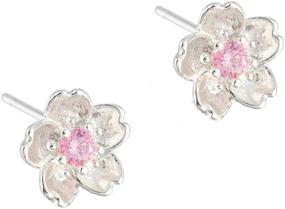 img 4 attached to 🌸 Flower Stud Earrings for Women Teen Girls - 925 Sterling Silver Plated & Colorful