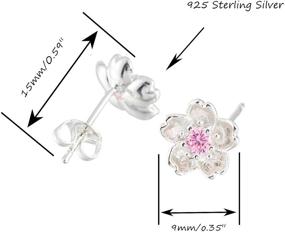 img 3 attached to 🌸 Flower Stud Earrings for Women Teen Girls - 925 Sterling Silver Plated & Colorful