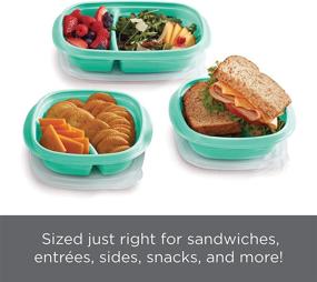 img 1 attached to Rubbermaid TakeAlongs Food Storage Set, 25 Containers (50 Pieces Total), Teal Splash – Ideal for On-The-Go Meal Prep