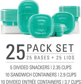 img 2 attached to Rubbermaid TakeAlongs Food Storage Set, 25 Containers (50 Pieces Total), Teal Splash – Ideal for On-The-Go Meal Prep