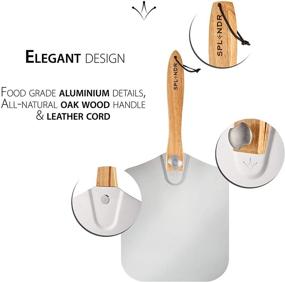 img 2 attached to 🍕 SPLENDR Aluminum Metal Pizza Peel: Foldable Wood Handle, 12"x14" - Ideal for Homemade Pizza Enthusiasts. Convenient Storage Spatula for Baking Bread