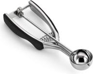 🍪 spring chef - small stainless steel cookie scoop for 1 tablespoon cookie dough, multifunctional melon, protein balls, and meatballs, in black logo