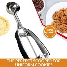 img 2 attached to 🍪 Spring Chef - Small Stainless Steel Cookie Scoop for 1 Tablespoon Cookie Dough, Multifunctional Melon, Protein Balls, and Meatballs, in Black