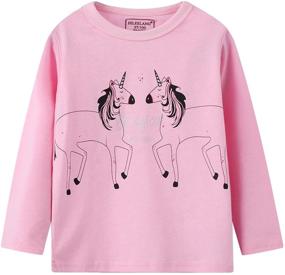 img 2 attached to 🦄 Girls' Clothing: Graphic Unicorns Sleeve T Shirts with Crewneck