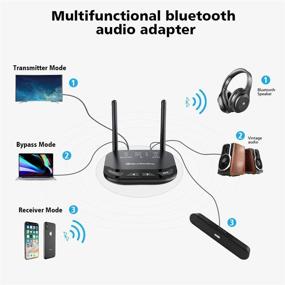 img 2 attached to 🔵 Blueshadow B27 Bluetooth передатчик приемник - Bluetooth 5.0 apt-X HD с низкой задержкой беспроводной аудиоадаптер для телевизора, домашнего стерео, оптического AUX RCA - большой диапазон, двойная связь