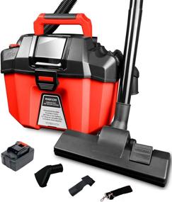 img 4 attached to 🧹 Evereze Cordless Shop Wet Dry Vacuum Cleaner - 2 Peak HP, 2.6 Gallon, Lightweight with Powerful Suction & Detachable 2.0Ah Battery - Ideal for Garage, Car, Home & Workshop -V20 Plus