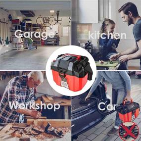 img 3 attached to 🧹 Evereze Cordless Shop Wet Dry Vacuum Cleaner - 2 Peak HP, 2.6 Gallon, Lightweight with Powerful Suction & Detachable 2.0Ah Battery - Ideal for Garage, Car, Home & Workshop -V20 Plus
