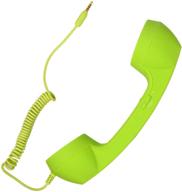 📞 vintage style adjustable tone phone receiver with 3.5mm socket for ios android smartphones - green retro handset logo