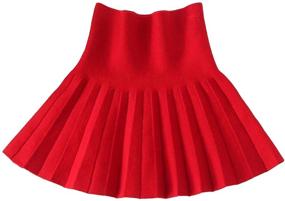 img 4 attached to Girls' Casual Skater Clothing with Flared and Pleated Design - Knitted