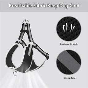 img 1 attached to 🐾 Reflective Adjustable Basic Nylon Step-in Puppy Vest Harness for X-Small, Small, and Medium Breed Dogs - Outdoor Walking TwoEar Dog Harness