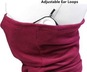 img 2 attached to 🧣 Neck Gaiter Face Mask with Ear Loops and Filter for Men and Women - Earloop Bandana Balaclava Covering Scarf