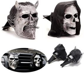 img 1 attached to 💀 Grim Reaper Skull Car Air Vent Clips: Halloween-Themed Car Air Freshener & Decoration (Pack of 2)