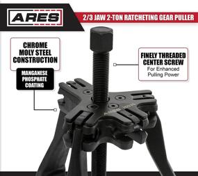 img 1 attached to 🔧 ARES 15036 Reversible 2/3 Jaw 2-Ton Ratcheting Gear Puller: Chrome Moly Steel Construction, 2-3 Inch Adjustable Range - Removes Gears, Pulleys, & Flywheels
