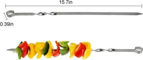 img 3 attached to 🍢 Suwimut 18 Pack Kabob Skewers - Premium Stainless Steel Flat Wide Reusable Grilling Skewers Set - 15.7 Inches Barbecue Skewer Kit for Meat, Chicken, Shrimp, Vegetable BBQ