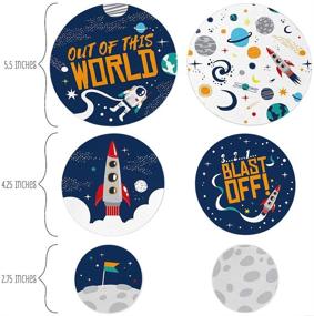 img 3 attached to Rocket Ship Baby Shower or Birthday Party Giant Circle Confetti - Blast Off to Outer Space - Party Decorations - Large Confetti 27 Count by Big Dot of Happiness