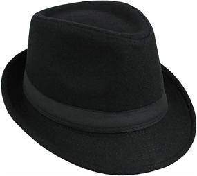 img 1 attached to Kids Boys Classic Panama Fedora Hat Trilby Manhattan Structured