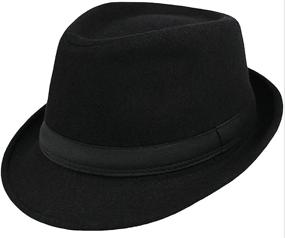 img 2 attached to Kids Boys Classic Panama Fedora Hat Trilby Manhattan Structured