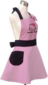 img 2 attached to 👗 Cute Retro Hello Kitty Aprons: Stylish Cotton Pinafore for Women and Girls - Perfect for Kitchen Cooking and Vintage Style!