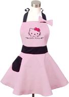 👗 cute retro hello kitty aprons: stylish cotton pinafore for women and girls - perfect for kitchen cooking and vintage style! logo