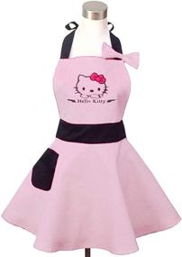 img 3 attached to 👗 Cute Retro Hello Kitty Aprons: Stylish Cotton Pinafore for Women and Girls - Perfect for Kitchen Cooking and Vintage Style!