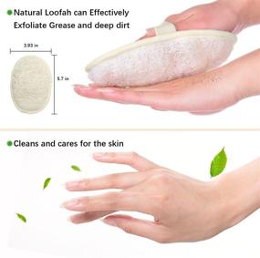 img 2 attached to 🧽 Set of 3 Natural Loofah Sponges - Exfoliating Bath, Shower, and Kitchen Scrubbing Sponge for Skin Cleansing and Washing