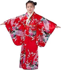 img 2 attached to 👘 Red Japanese Traditional Kimono Costume - 150cm length