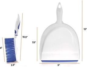 img 3 attached to Superio Dustpan and Brush Set (2 Pack) - Ergonomic Grip Handle, Rubber Edge, Durable Material for Easy and Effective Dirt Cleanup Everywhere!