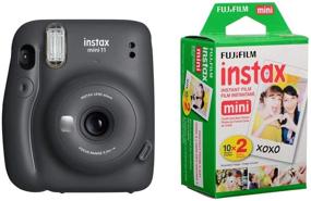 img 3 attached to Fujifilm Instax Mini 11 Instant Film Camera Bundle - Charcoal Gray with Slinger Accessory Kit and 2X Fuji Instax Mini Instant Film Twin Pack