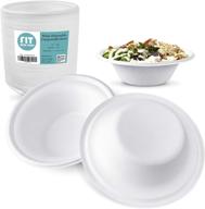 🍽️ 60 pack of 12 oz white compostable bowls - eco-friendly disposable biodegradable bowls, ideal for cold treats, soups, salads, and more - sugarcane/bagasse, paper plastic styrofoam alternative - freezer and microwave safe logo