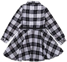 img 3 attached to CNKIDS Buffalo Print Casual Sleeve Dresses for Girls, Kids' Clothing