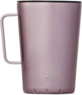 sip by s'well 15 fl oz pink punch metallic stainless steel takeaway mug - double-layered vacuum-insulated travel mug keeps drinks cold for 10 hours and hot for 2 - bpa-free water bottle логотип