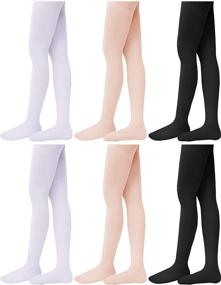 img 4 attached to 🩰 Soft Toddler Girls Dance Tights - Set of 6 Pairs for Ballet and Dance