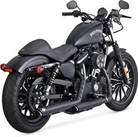 img 4 attached to 🚲 Enhance Your Bike's Performance with Vance & Hines Twin Slash Round Slip Ons Black 46861