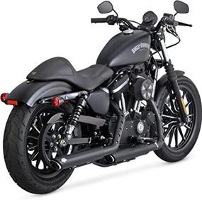 img 1 attached to 🚲 Enhance Your Bike's Performance with Vance & Hines Twin Slash Round Slip Ons Black 46861