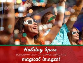 img 3 attached to 🎄 Holiday Specs Plastic 3D GLASSES - Holographic Eyewear, View Holiday Lights and Experience Magical Reindeer Appearances!