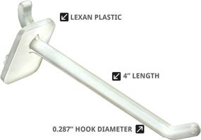 img 3 attached to 800004-W Azar Displays 4-Inch Lexan Hook, White - 50 Pack