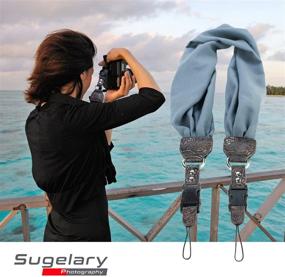 img 3 attached to 📷 Grey Camera Shoulder Neck Strap - Sugelary Vintage Satin Scarf Design for DSLR Cameras: Nikon, Canon, Sony, Pentax