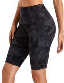 img 1 attached to Oalka Women's Short Yoga Side Pockets: High Waist Shorts for Effective Workout & Running