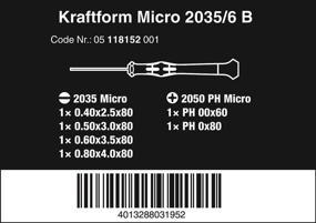 img 3 attached to Набор отверток Wera Kraftform MicroSlotted/Phillips для электроники из 6 предметов с держателем для улучшения SEO.