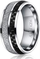 💍 hzx jeley 8mm stainless steel wedding ring: elegant tungsten silver meteorite wire design for men's and women's band - available in silver, 9k gold, or rose gold - sizes 7-12 logo
