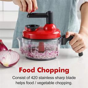 img 2 attached to 🔪 Geedel Hand Food Chopper: Effortless Manual Vegetable Processor and Easy-to-Clean Food Dicer for Garlic, Salad, Salsa, Nuts, Meat, Fruit, Ice, and More