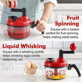 img 1 attached to 🔪 Geedel Hand Food Chopper: Effortless Manual Vegetable Processor and Easy-to-Clean Food Dicer for Garlic, Salad, Salsa, Nuts, Meat, Fruit, Ice, and More