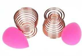 img 2 attached to 💄 Efficient Makeup Sponge Drying Stand & Storage Holder - 2 Pack Rose Gold by LanMa Beauty Sponge Blender