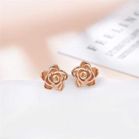 img 3 attached to 🌹 Soulmeet Rose Gold Jewelry for Women and Girls - 925 Sterling Silver Flower Accessories, Perfect Gifts for Mother, Daughter, Sister, Girlfriend, and Friendship