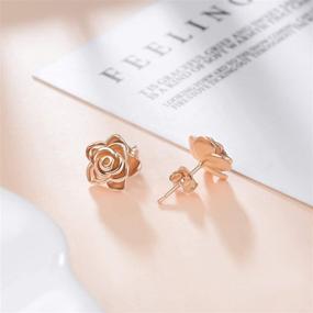 img 2 attached to 🌹 Soulmeet Rose Gold Jewelry for Women and Girls - 925 Sterling Silver Flower Accessories, Perfect Gifts for Mother, Daughter, Sister, Girlfriend, and Friendship