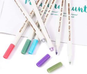 img 2 attached to 🎨 Dyvicl Metallic Markers: Vibrant Paint Marker for Scrapbooking, Stamping, Pens & Markers