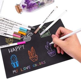 img 1 attached to 🎨 Dyvicl Metallic Markers: Vibrant Paint Marker for Scrapbooking, Stamping, Pens & Markers